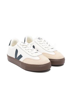 sneakers in pelle bianco VEJA KIDS | SY2021013CWHITENAUTICOBARK